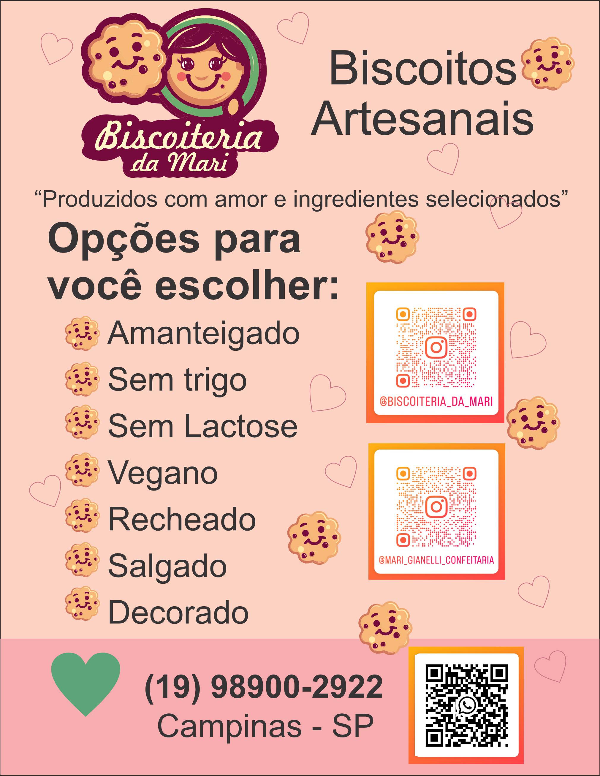 Banner da Biscoiteria da Mari mostrando biscoitos artesanais